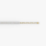 Paperclip Medium 14K Gold Tennis Bracelet w. Lab.Grown Diamonds