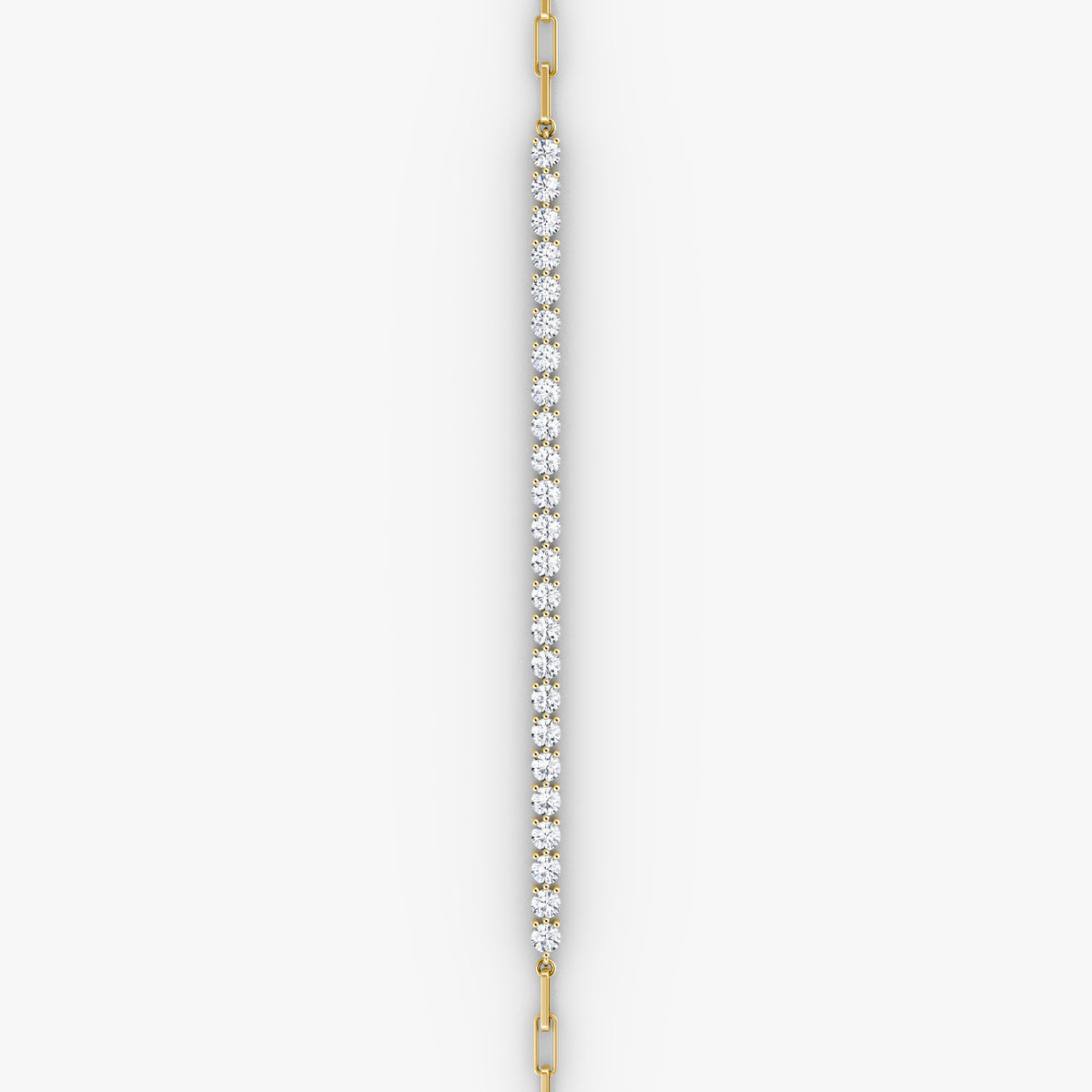 Paperclip Medium 14K Gold Tennis Bracelet w. Lab.Grown Diamonds