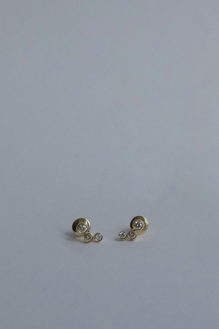 Mia 14K Guld Øreringe m. Diamanter