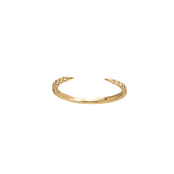 Micropave Open Slice 14K Guld Ring m. Diamant