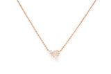 Mid Cloud 18K Rosegold Necklace w. Milkey Quartz & Diamonds