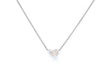 Mid Cloud 18K Whitegold Necklace w. Milkey Quartz & Diamonds