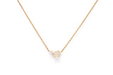 Mid Cloud 18K Gold Necklace w. Milkey Quartz & Diamonds