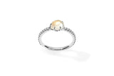 Mid Cloud Pavé 18K Whitegold Ring w. Milky Quartz & Diamonds
