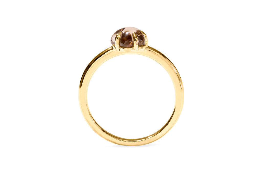 Mid Cloud 18K Gold Ring w. Smokey Quarz