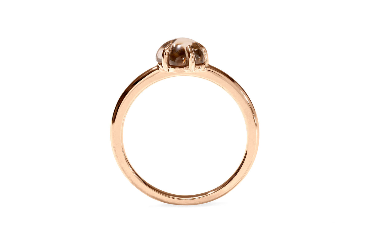 Mid Cloud 18K Rosegold Ring w. Smokey Quartz