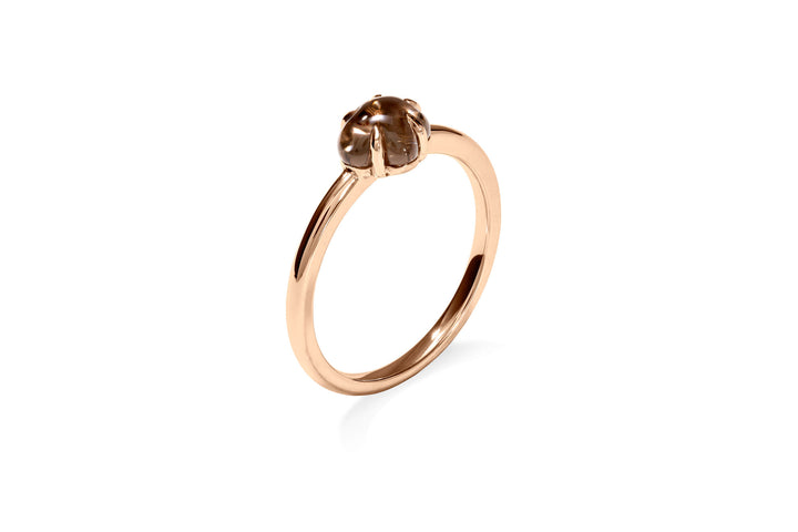 Mittelwolke 18K Rosengold Ring w. Smokey Quarz