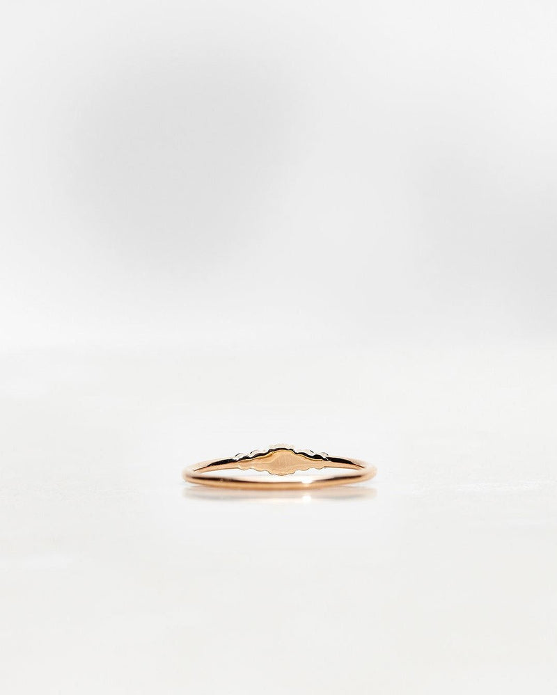 Mini Elise 18K Guld, Hvidguld eller Rosaguld Ring m. Mørke Chokolade Diamanter