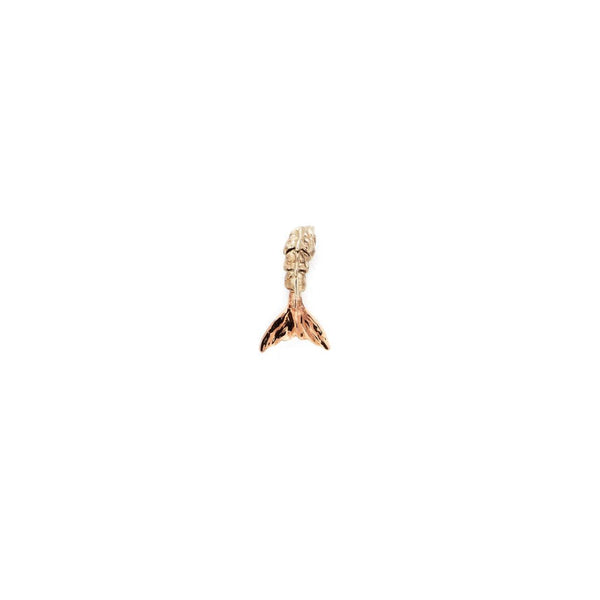 Mini Mermaid tail Dual Tone 18K White Gold & Rose Gold Stud