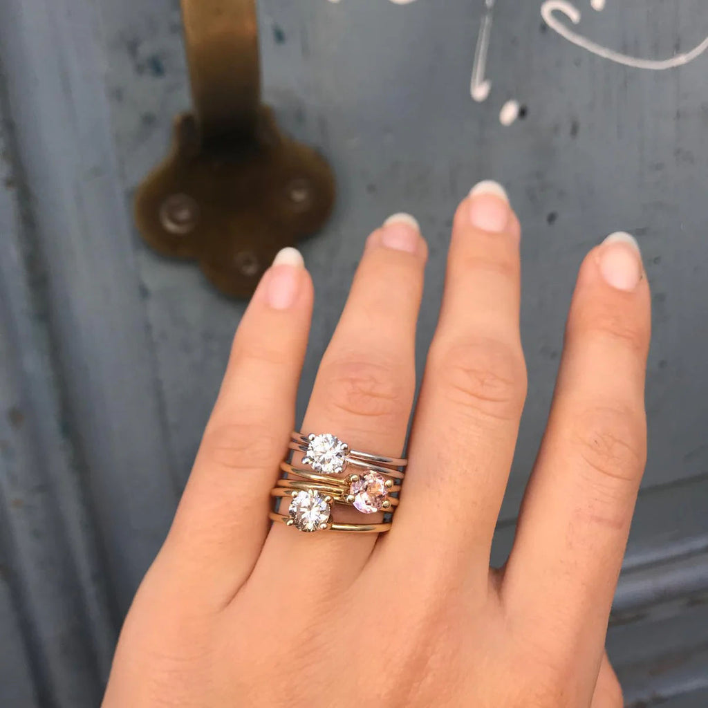 Miss Tea 14K White Gold Ring w. Diamonds