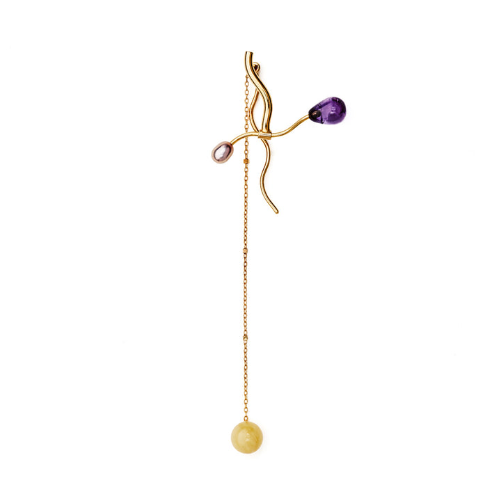 Mizuko Gold Plated Earring w. Pearls