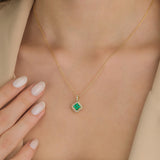 Fortuna Verde 18K Guld Halskæde m. Smaragd & Diamanter