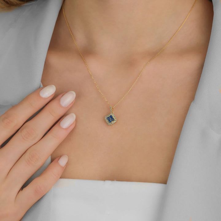 Fortuna Azul 18K Gold Necklace w. Aquamarines & Sapphires