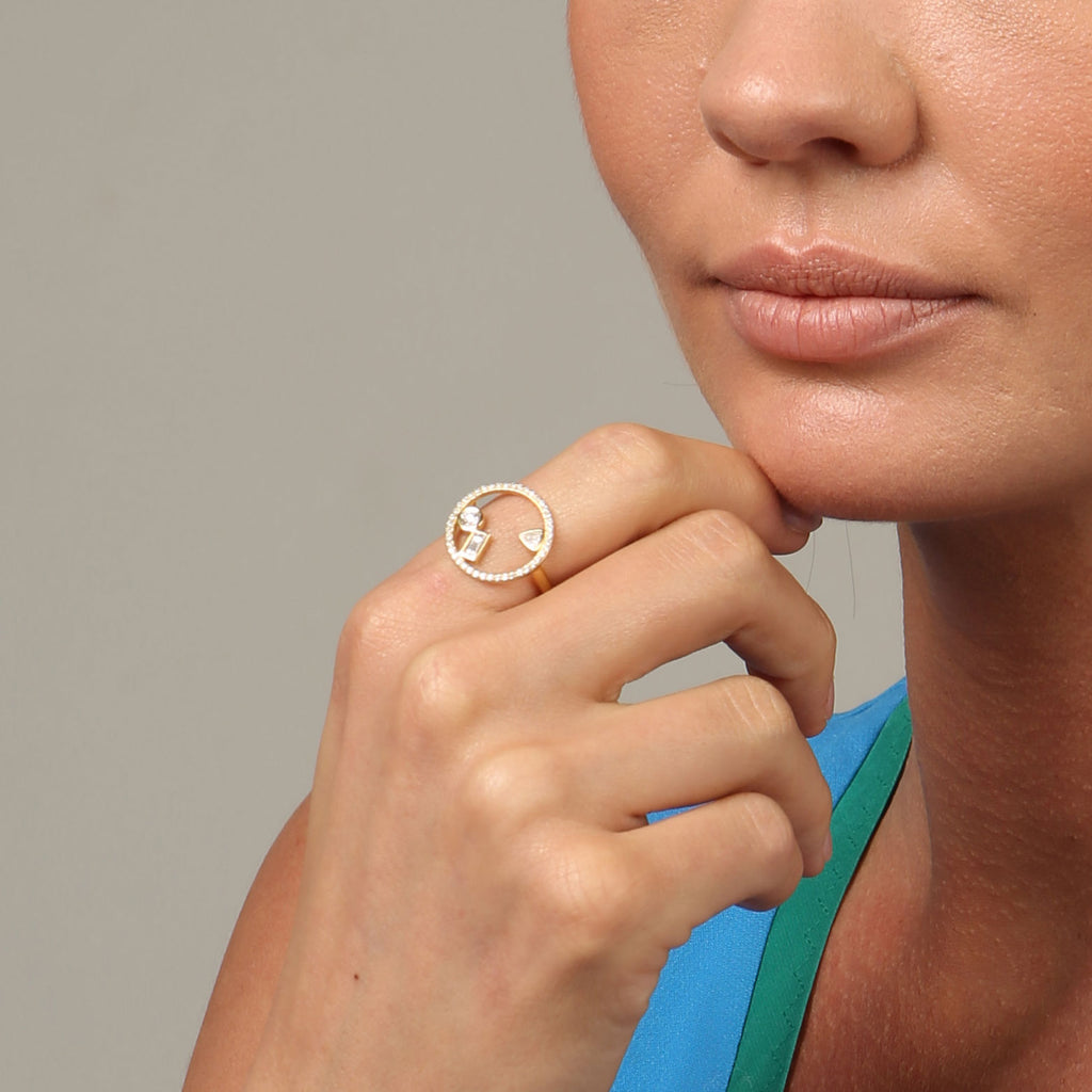 Projekt 2020 18K Gold Ring w. Diamanten