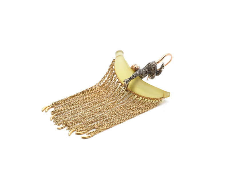 Monkey Chain Small 18K Rosegold & Silver Earrings