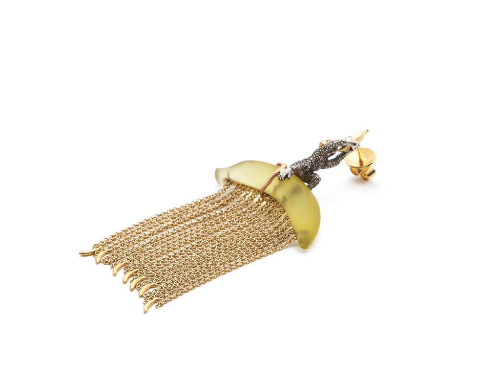 Monkey Chain Small 18K Rose Gold & Silver Earrings