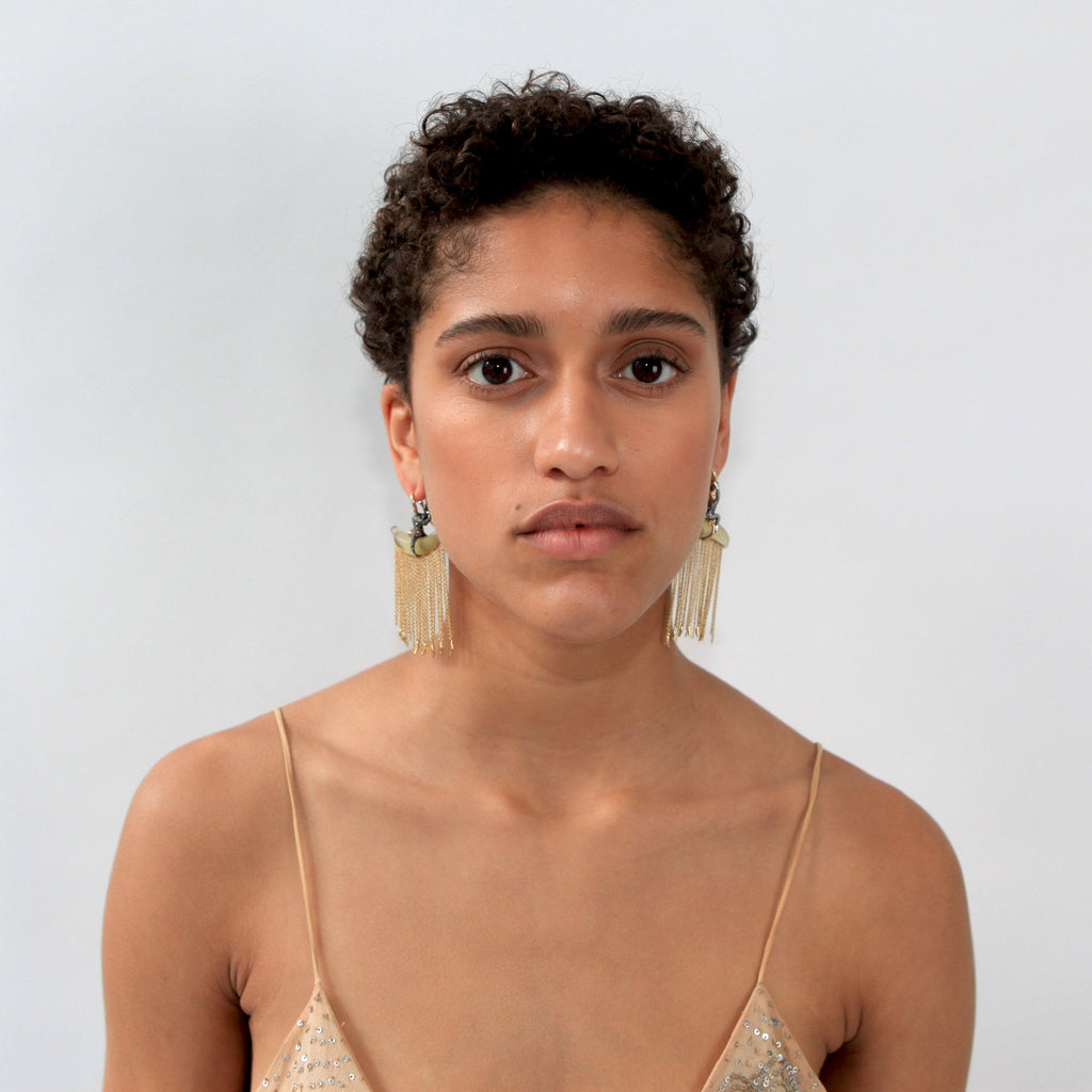 Monkey Chain Small 18K Rose Gold & Silver Earrings