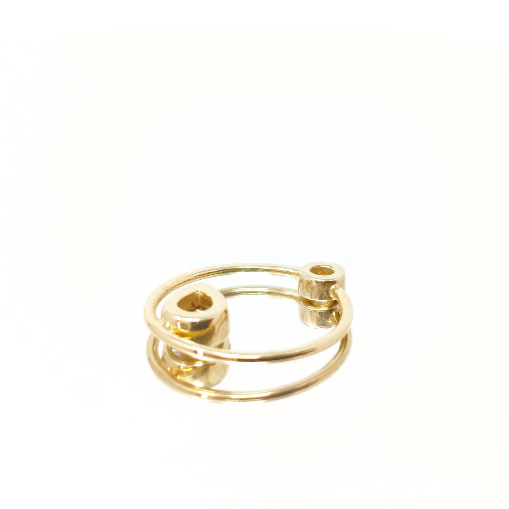 Eden Seed & Dahlia Charm 18K Gold Stud w. Lab-Grown Diamond