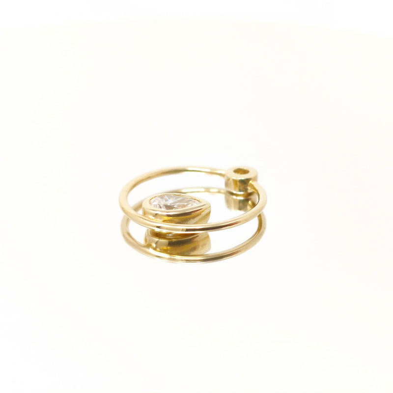 Eden Seed & Dahlia Charm 18K Gold Stud w. Lab-Grown Diamond