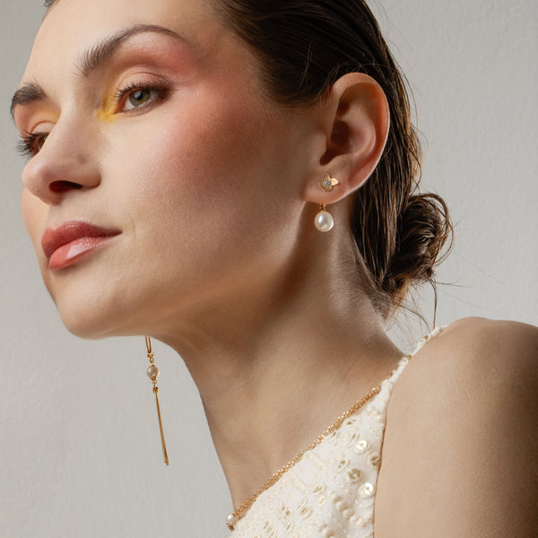 Elara 18K Gold Plated Pendant w. Pearl