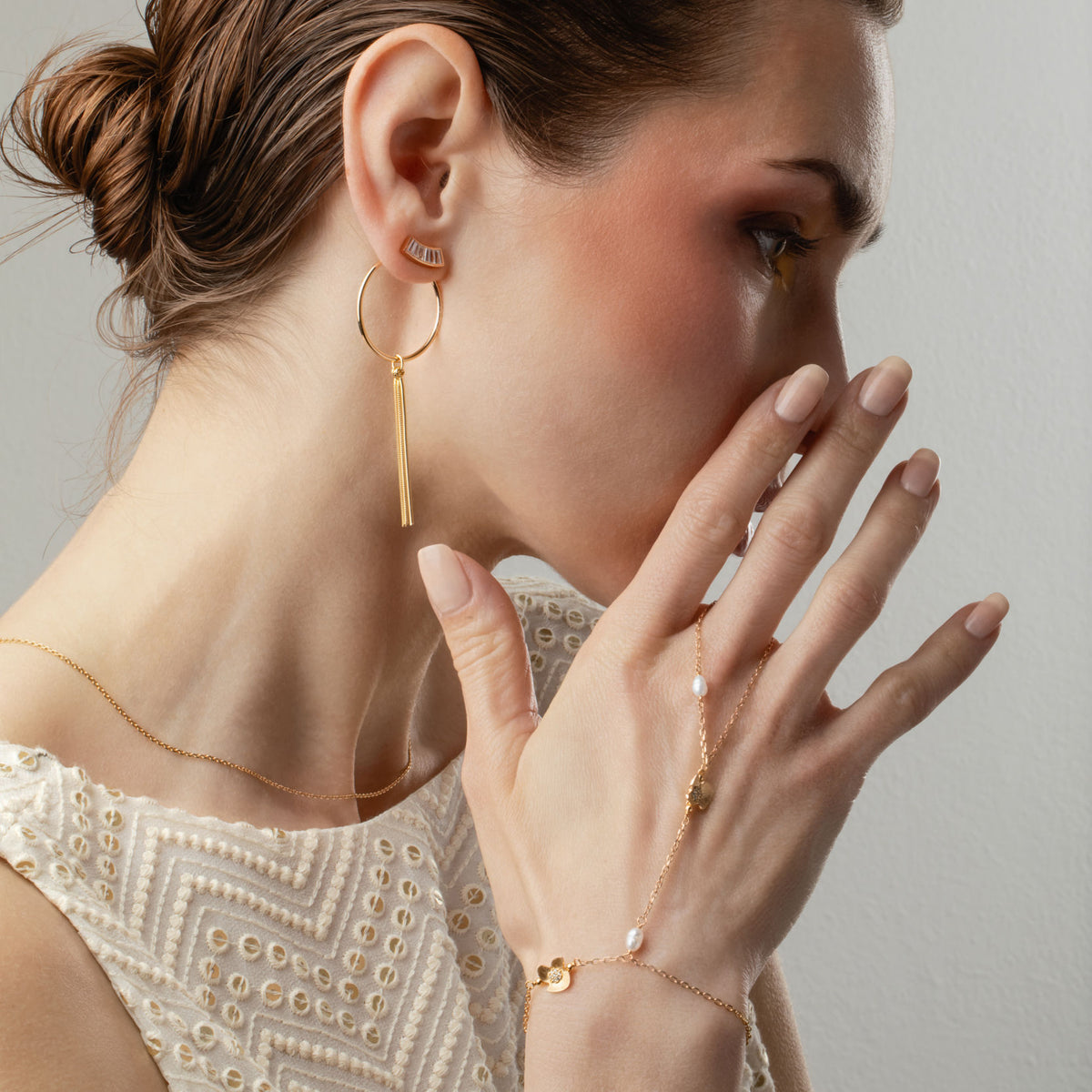 Celestial Whisper 18K Gold Plated Earrings w. Zirconias