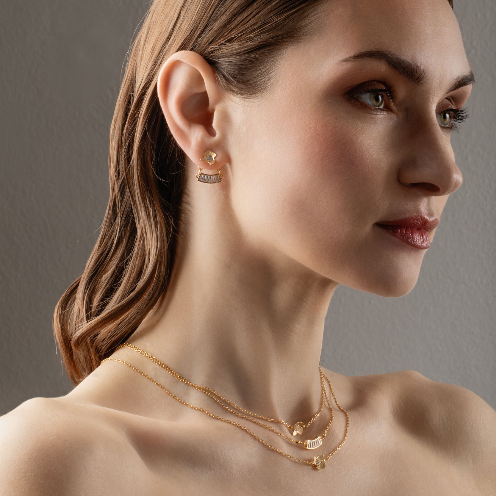 Zefiro 18K Gold Plated Pendant w. Zirconias
