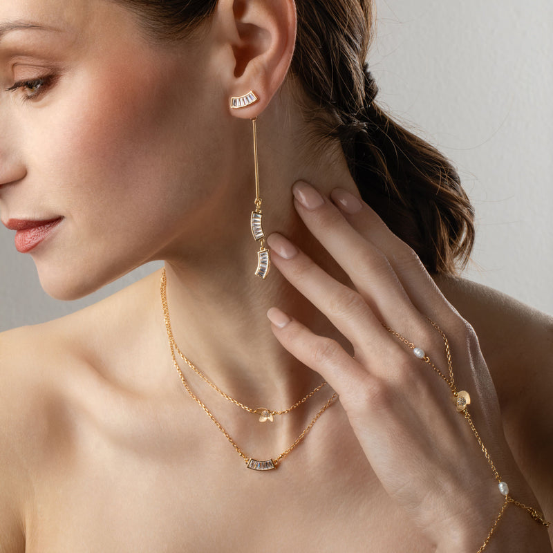 Levante 18K Gold Plated Pendant w. Zirconias