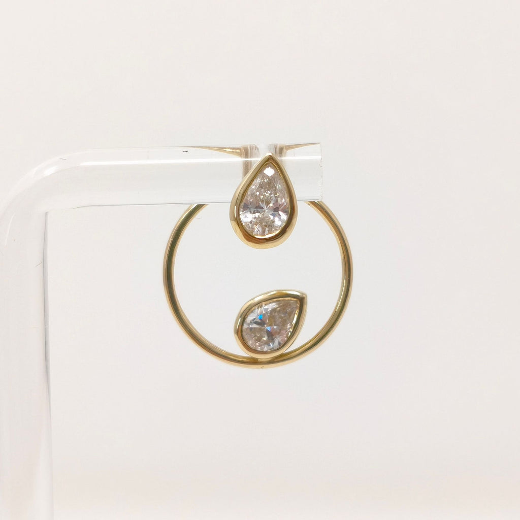 Eden Seed & Dahlia Charm 18K Gold Stud w. Lab-Grown Diamond