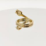 Lotus Stackable 18K Gold Ring w. Lab-Grown Diamonds
