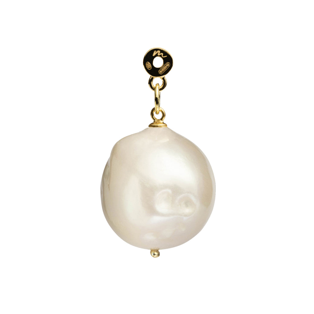 Luna 18K Gold Plated Pendant w. Pearl