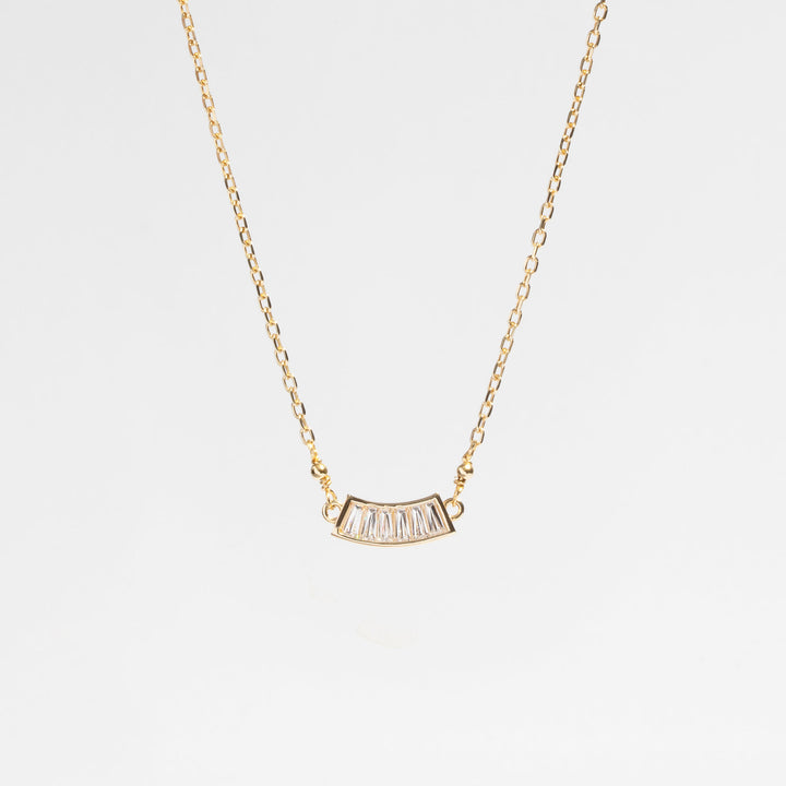 Irida 18K Gold plattierte Halskette w. Zirkonien