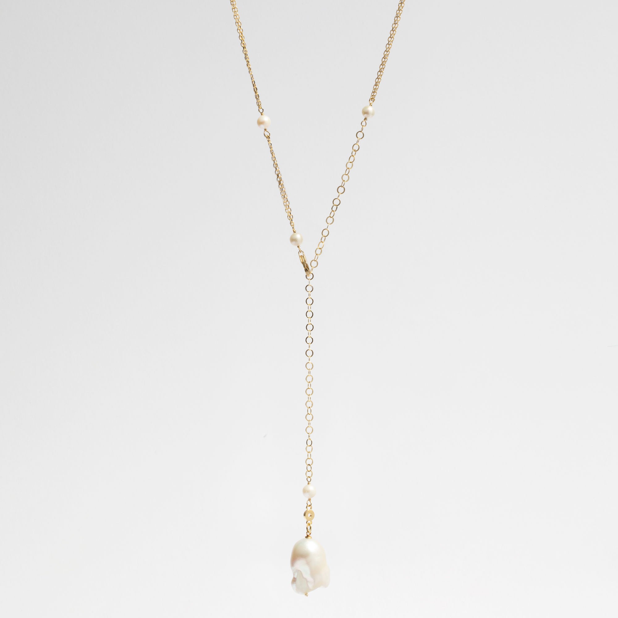 Orione 18K Gold Plated Necklace or Chain Belt w. Pearls