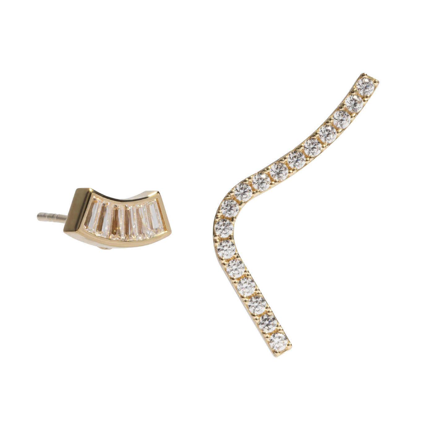 Celestia Climber & Irida 18K Gold plattierte Ohrringe w. Zirkonien
