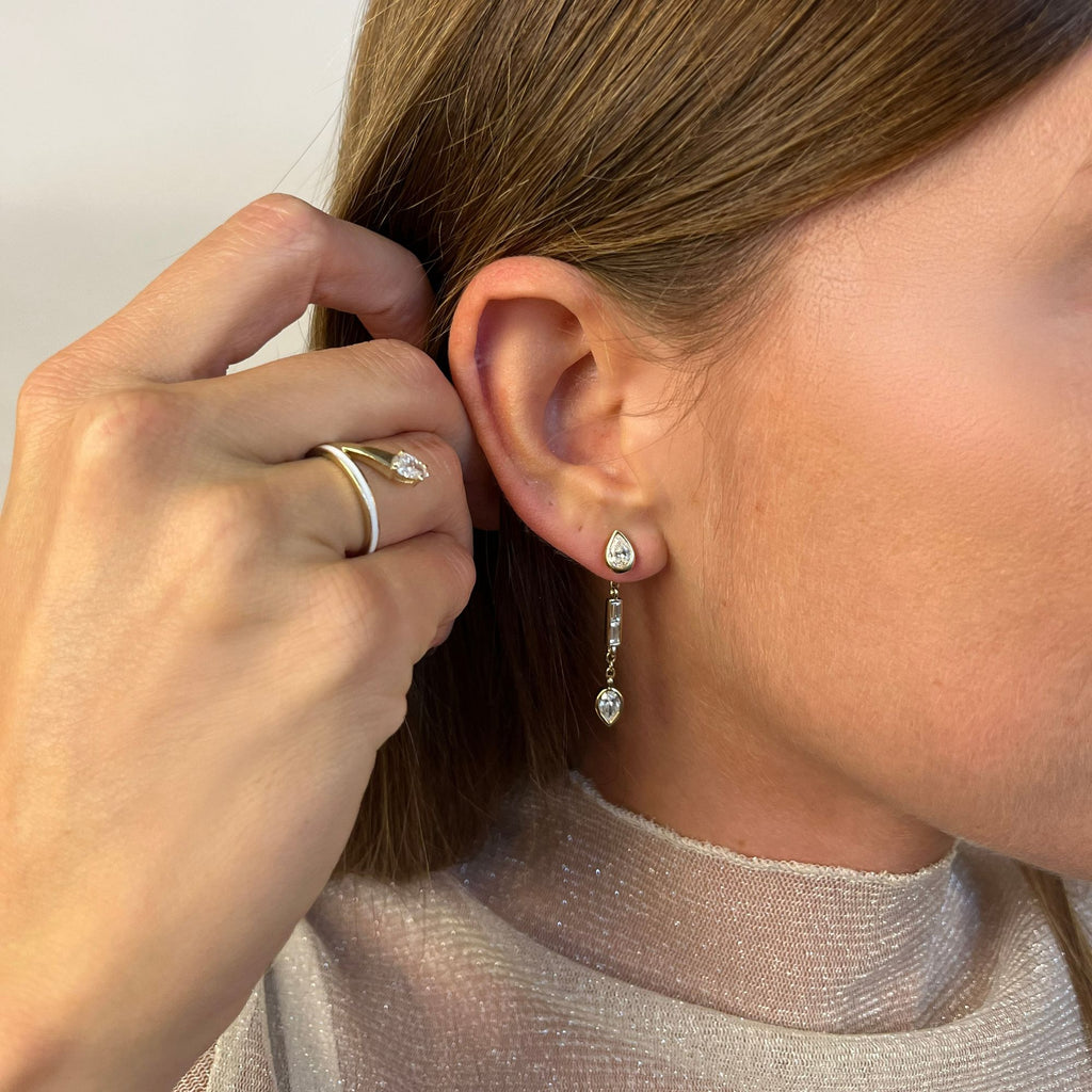 Eden Seed & Saffron Charm 18K Gold Stud w. Lab-Grown Diamond