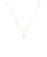 Moon 18K Gold, Whitegold or Rosegold Necklace w. Diamonds