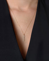 Rectangular & Arrows 18K Gold, Whitegold or Rosegold Necklace w. Diamonds