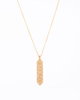 Rectangular & Arrows 18K Gold, Whitegold or Rosegold Necklace w. Diamonds