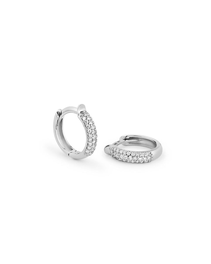 Pavè Diamond 14K Whitegold Hoops