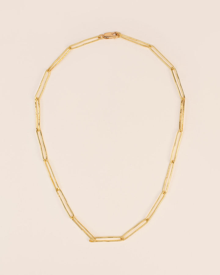 Hammered link chain 18K Guld Halskæde