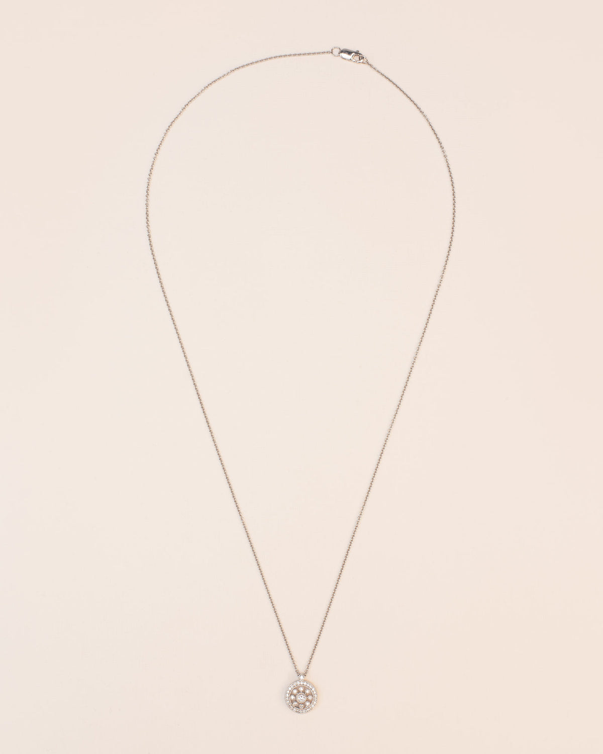 18K Gold necklace w. white Diamonds