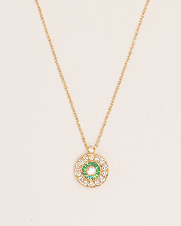 Emerald & Diamond Rosas 18K Gold Necklace