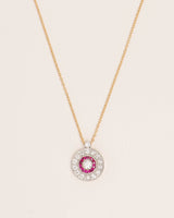 18K Gold Necklace w. Diamonds & Rubies
