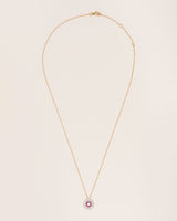 18K Gold Necklace w. Diamonds & Rubies