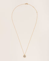 18K Gold Necklace w. Diamonds & Sapphires