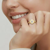 Alphabet 18K Gold Initial N Signet Ring w. Solitaire Lab-Grown Diamond