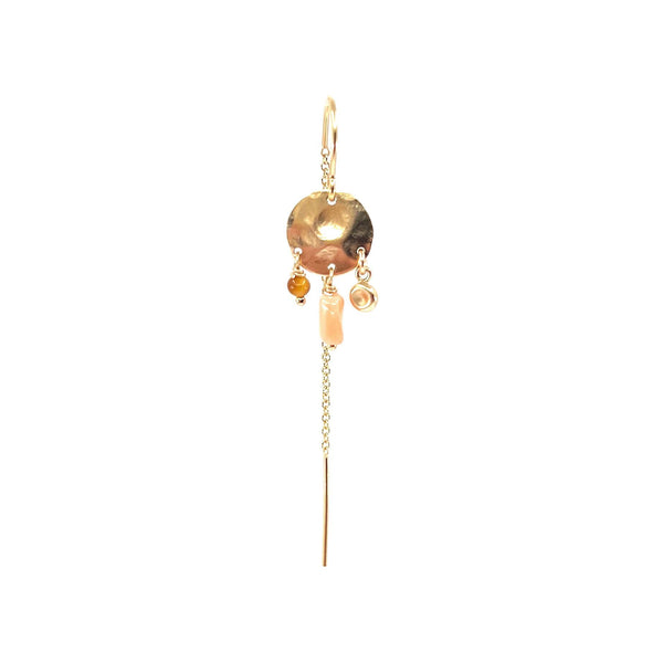 Nadira 14K Goldfilled Earchain w. Coral