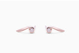 Little flame 18K Rosegold Earrings w. Lab-Grown Diamonds