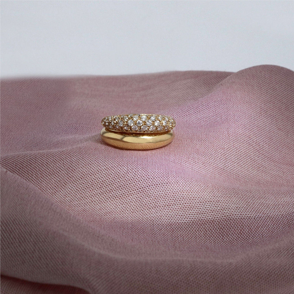 Reflection Goldring aus 18K I Labor-Diamanten