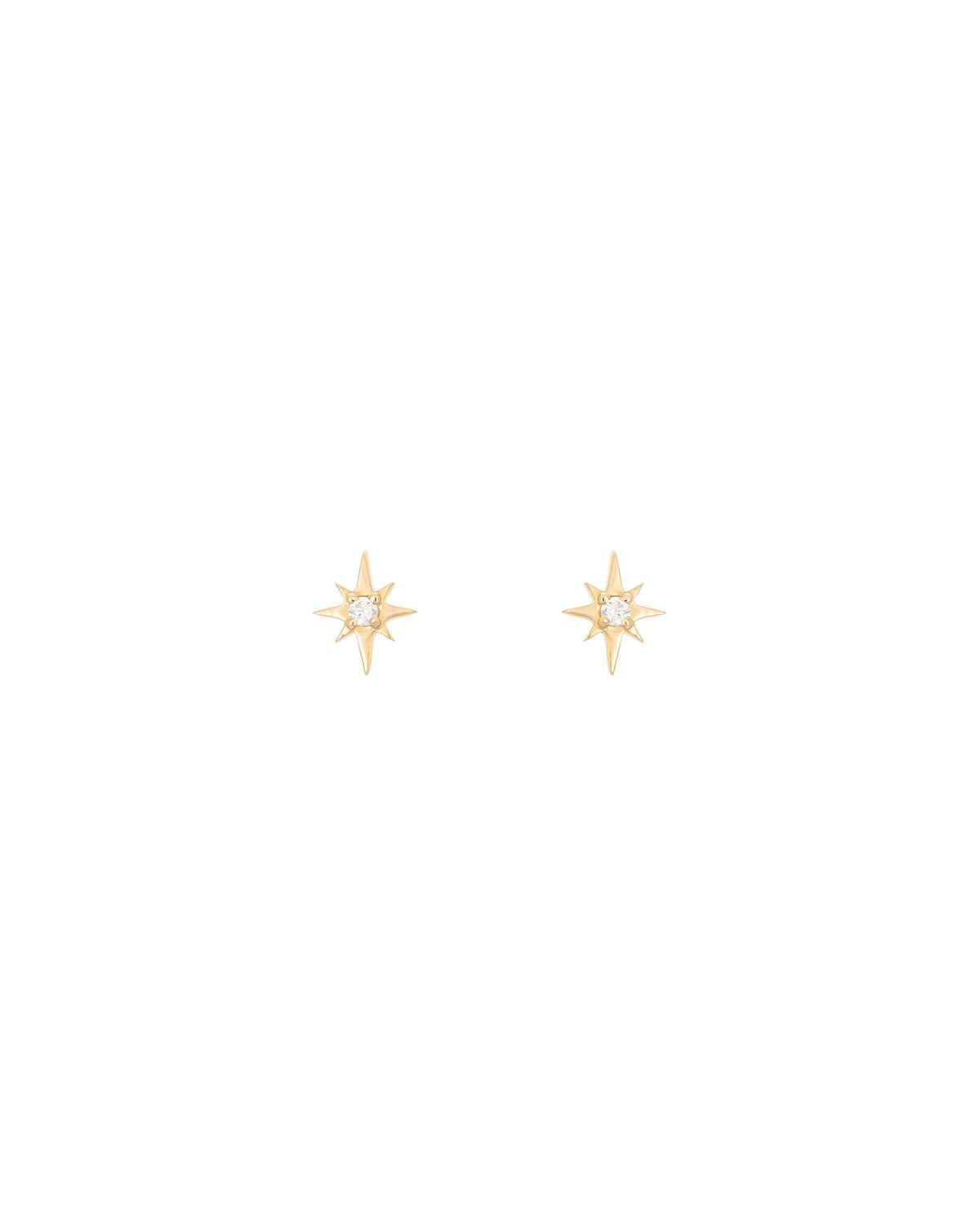 North Star 18K Gold Stud w. Diamond