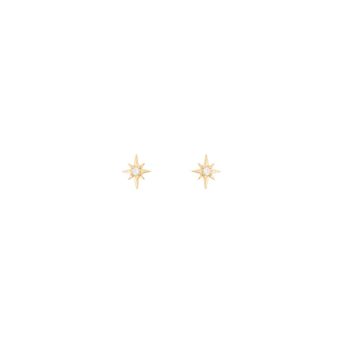North Star Ohrstecker 18K Gold mit Diamant
